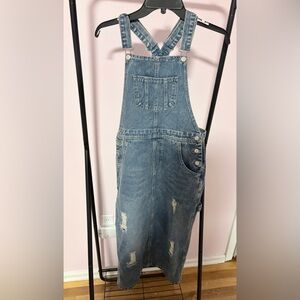 Light Blue 100% Cotton Denim Overall Dress - Size S